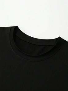 Men's Graphic T-Shirt - Low-Key Money-Making Design, 100% Cotton Loose Fit Casual Street Style T-Shirt, Black Base With Blue And White Prints, Machine-Washable Summer Shirt, Daily Wear Top, Eye-Catching Design Shirt, Comfortable Cotton, 100% Cotton Short-Sleeve Shirt, Suitable For Summer, Loose Casual Crew Neck, Men's Letter Printed T-Shirt - 黑色 - 查看 4