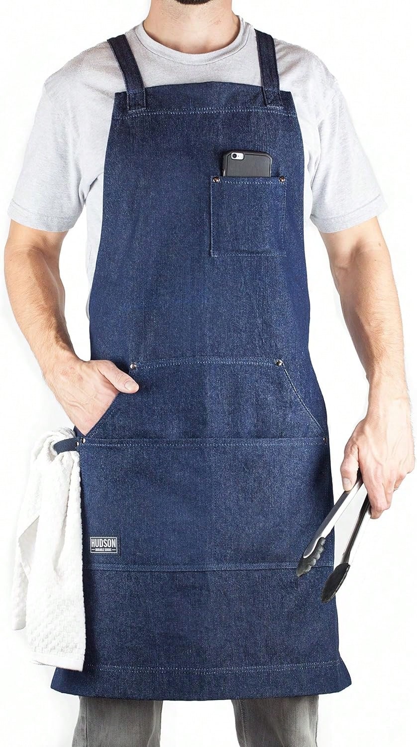 - Professional Grade Chef Apron For Kitchen, BBQ & Grill - 藍色 - 查看 1