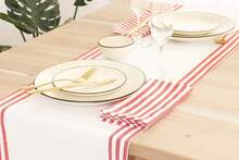 Plain Striped Cloth Napkins - Set Of 12-100% Cotton - 18 X 18 Inch - Spring Summer Easter - Perfect Everyday Use Dinner Napkin - Red And White - Red - View 8