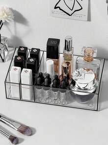 1 hộp đựng mỹ phẩm trong suốt, hộp đựng đồ trang điểm mở, thích hợp đựng mỹ phẩm, son môi, chăm sóc da, nước hoa, thích hợp cho phòng khách, phòng ngủ, phòng tắm và nhiều cảnh khác, đồ trang trí nhà cửa, phụ kiện phòng tắm - Trong sáng - Xem 7