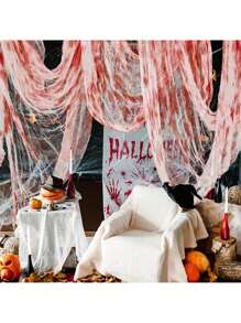 30*72IN Halloween Bloody Cheesecloth, Thin Gauze For Halloween Party Supplies, Bar, Haunted House, Escape Room, Horror Atmosphere Decor, Outdoor Patio, Home Wall Staircase Railing Decoration, Halloween Decor