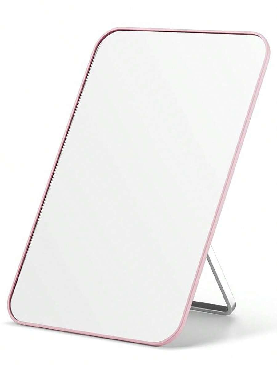 Portable Foldable Mirror 8x5 Inch, Multi-Position Stand & Hanging Hole, Compact Travel Essential White - 粉紅色-無磁 - 查看 1
