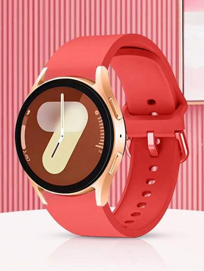 [Galaxy Watch Band] Kompatibel med Galaxy Watch 7 FE 6 5 4 40mm 44mm / Galaxy Watch 5 Pro 45 44mm / Galaxy Watch6 43mm 40mm 44mm / Galaxy Watch4 Classic 46mm 40mm 44mm, i klassisk julröd färg, 20mm 22mm mjukt silikonarmband, vattentätt svettbeständigt för kvinnor, för utomhusbruk, enkel snabbkoppling för klocka och klockarmband