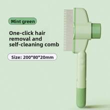 1/2PCSrandom Pet Hair Removal Comb, Long Hair Dense Tooth Needle Comb, Pet Specific Comb, Open Knot To Remove Floating Hair, One Click Self-Cleaning Comb