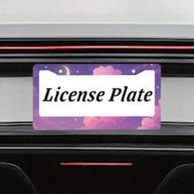 Purple Anime Cloud Moon License Plate Frame Night Scene License Plate Holder Auto Parts Rust-Proof Waterproof Car Decorative Frame Standard US 12x6 Inch 2PC - 12x6 inch - 查看 7