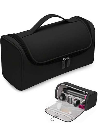 1pc Portable Handheld Hair Dryer, Straightener, Curling Iron Storage Bag, Made Of High-Quality Waterproof And Scratch-Resistant Material With Flannel Lining To Better Protect The Devices, Essential For Dorm, Suitable For Travel, Vacation, Summer, Back To School, Trip, Makeup, Can Be Used As Student Travel Bag, Ladies Travel Cosmetic Bag, Etc.