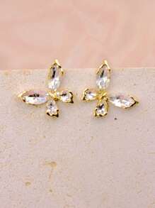 1 Pair Luxury Fashionable & Elegant Butterfly Stud Earrings For Women