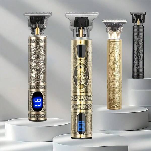 1 pezzo Tosatrice elettrica professionale incisa, Spingitore per taglio capelli da uomo, Strumento di bellezza per rasatura barba personalizzato da barbiere, Regalo per la Festa del Papà