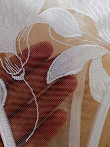 Ladies' Romantic Sexy White Lace See-Through Floral Embroidery Strappy Lingerie Set Valentine's Day - trắng - Xem 6