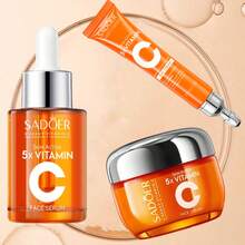 5X 维生素 C 美白旅行护肤套装 30g 美白亮肤洁面乳、30ml 爽肤水、10ml 精华液、15g 面霜美白保湿 4 件套 - 彩色 - 查看 9
