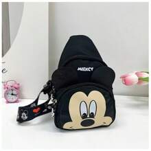 1pc Diagonal Shoulder Tote Bag, Red And Black Design, Lipstick Pouch, Suitable For Commute, College And Travel, Also Suitable As Valentine's, Birthday Or Mother's Day Gift