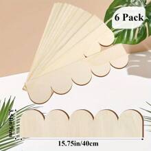 6 قطع من الزخرفة الخشبية المموجة -تشكيلة ديكورية أنيقة للجدران والخزائن والرفوف والأبواب - تحسين المنزل بتصميم حافة مموجة أنيقة ، إكسسوارات الباب | تشطيب خشبي أملس | ملمس ناعم ، بطانات الرف والديكورات