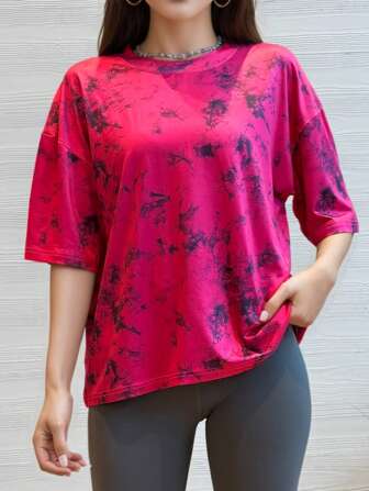 女式宽松大码 T 恤 圆领 短袖 运动上衣 休闲衬衫 Y2K 2024 基本款 T 恤