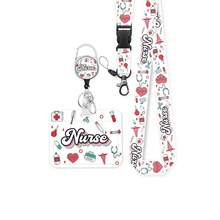 1 件（徽章夹 + 挂绳 + 卡套）多功能护士证件夹，配有可伸缩徽章卷轴、可拆卸横向卡套、护士/教师/医务人员证件夹、护士节礼物 - 彩色 - 查看 9