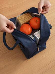 1pc Personalized Name Letter Theme Insulated Lunch Bag, Linen Blend Material, Ideal Gift For Back To School, Anniversary, Birthday Party And Special Occasions,Delicate Romance,Home & Living,Haunt Your Home,Souvenirs,Elegant Living - Multicolor - View 5