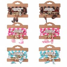 6pcs Set Western Cowgirl Themed Soft Clay Bracelets, Bohemian Style