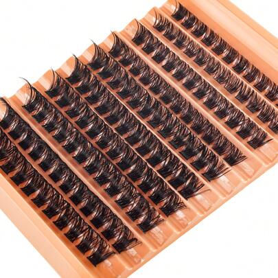 Extensii de gene de nurcă, bucle D, 8-16 mm, 0,07 mm, groase, 10 rânduri, 120 de grupuri, impermeabile, formă 3D a ochilor, potrivite pentru machiaj ușor și intens și uz zilnic, portabile și ușor de utilizat. Grupuri de gene, Grupuri de gene, Gene individuale, Gene, Gene false