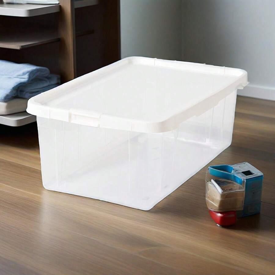 6qt Clear Storage Box White - Transparent - View 1