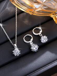 Conjunto de 2 peças de brincos e colares femininos com design minimalista, joias modernas e elegantes para o dia a dia