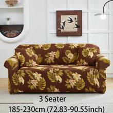 1 件套多功能全套沙发套，精美花卉叶图案设计，保护沙发，节日装饰，高弹性一体式沙发套