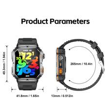 GUHUAVMI GUHUAVMI Ultra Large Capacity Battery Sport Smart Watch, 1000mAh Huge Battery, 2.01inch HD Full Screen Touch, Wireless Call/Dial, LED Flashlight, Clock, Music Control, Shutter Control, Fitness Tracker, Heart Rate/Sleep Monitoring, IP68 Waterproof Smartwatch For Men Women, Compatible With Android/IOS