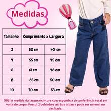 Calça Jeans Menina Wide Leg Infantil Pantalona Premium - Lavagem escura - Visão 5