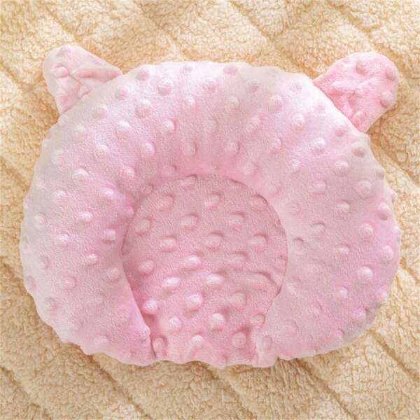 1PC Pink Newborn Pillow Adjustable Baby Head Pillow Soft And Breathable Baby Pillows For Sleeping