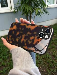 Tortoise Shell Pattern Luxury Black Glass Phone Case For Compatible With IPhone 16/15/14/13/12/11/ProMax/Pro/Plus, Fashion Female Summer Unique Funny Cases Shockproof Anti-Fingerprint Anti-Drop Protective Design PC+TPU+Glass Girl Women Men Y2k Case High-End Print Funda Casing Creative Forros Cover Protection Stylish Friend Gift Aesthetic Protector Funda Para Protectores De Celulares Accessories Forro De Teléfono - Black - View 6