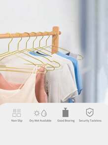 10pcs Sturdy Metal Hangers With Wide Arc Design And Non-Slip Grooves - Extra Wide & Thick, Suitable For Suits, Closets, Delicate Clothing - Space-Saving Wardrobe, Suitable For Dry Cleaners - Professional Grade Closet Storage Supplies