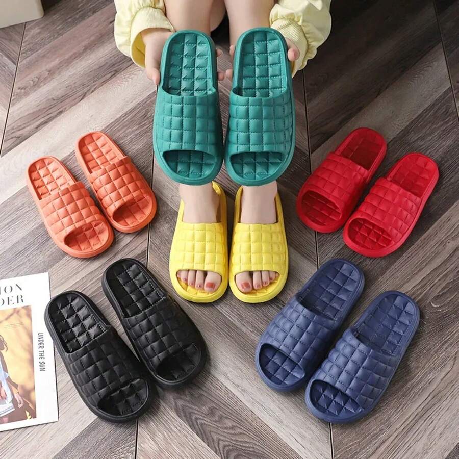 Zapatillas de baño para mujeres y hombres, zapatillas de interior con suela suave de EVA, sandalias de verano antideslizantes, 2025 - Colorete - Ver 1