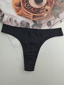 10 pièces Culotte-string sport minimalist confortable et respirante pour femme - Noir - Voir 8