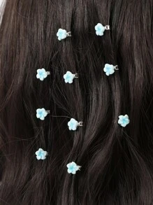 10 Stücke Mini Blumen Haarclips, süß und niedlich, geeignet für den täglichen Gebrauch von Mädchen, Haaraccessoire, Sommeraccessoire, Reise, Klemmclips, Haarspangen, Haarklammern