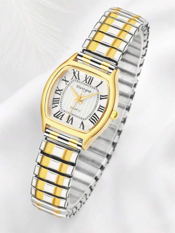 1pc Minimalist Vintage Square Dial Design Women Bracelet Watch, Suitable For Everyday, Date, Birthday Gift
