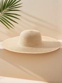 Chapéu de Praia Boho Listrado para Mulheres - Proteção UPF 50+ Aba Larga e Acessórios de Praia Leves, Chapéus Respiráveis para Férias de Verão, Resorts, Atividades ao Ar Livre (Branco/Bege/Cáqui/Preto)