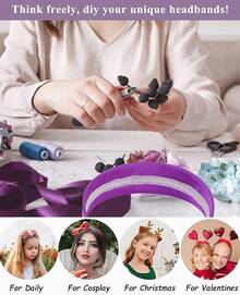 Wecoe Brown Satin Headband Women 1.6 Inch Wide Silk Headband Non Slip Fashion Neutral Colors Plain Hair Band DIY Holiday Hair Accessories For Women Girls Diademas Para Mujer Gifts - 紫色 2 - 查看 6