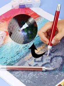 [Diamond Art] DIY 5D Diamant Pinsel Set - 7 Farben verfügbar, leuchtende Diamant Stifte, geeignet für Diamant Kunst, Diamant Stickerei und Mosaik Handwerkskunst, Handwerkszeug, Diamant Malzubehör (Batterie nicht enthalten)