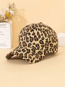 1 Pc Women Fashion Leopard Print Cute Decorative Baseball Cap, Multicolor, Suitable For All Seasons