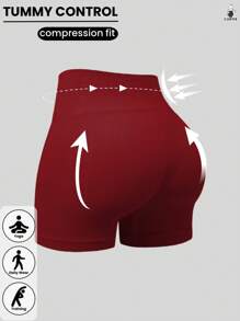 3 Packungen Damen nahtlose Kurven Bauch Kontrolle Sporthosen, Yoga Workout Fahrrad Shorts