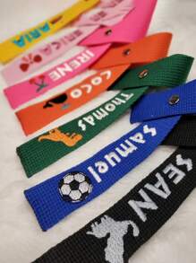 1pc 2pcs Personalized School Bag Tags | Embroidery Accessories | Name Tags | Identity Tags | Lunch Bag Tags | Loot Bag Ideas | Embroidered Name Tags Nylon Webbing Luggage Tags With Metal Snaps, Customized, Name/Text Only, Durable For Luggage Backpacks Handbags,School Supplies,Back To School,School Gift,For Office,For School,For Classroom,For Teacher Gifts,For University,For Colleague,For Dorm Rooms,For Teacher,For Boys And Girls,For Teenagers,Junior High School Students,Middle School Students,High School Senior High School Students,College Students,University Students,Freshman,Sophomore,Underclassmen