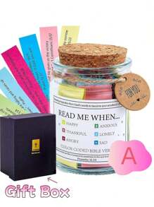 1 pièce Bocal en verre avec verset biblique inspirant, cadeau religieux pour la prière - parfait pour les souhaits, la décoration de bureau et les cadeaux d'amour - cadeau de fête idéal pour les vacances, le bocal d'espoir avec versets bibliques, bocal à lire quand avec versets bibliques, bocal à prière en verre, bocal à prière avec versets bibliques pour les émotions et les sentiments, bocal à code couleur avec versets bibliques, bocal à bénédictions, cadeaux bibliques pour les femmes chrétiennes