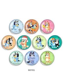Bluey 10Pcs/Pack Blueys Family And Friends Cute Refrigerator Magnet Bluey Bingo Dog Kawaii Refrigerator Decorative Collection Party Favor Gifts Give Away Christmas