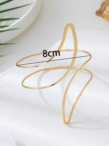 1 pièce Bracelet minimaliste classique polyvalent, lisse, géométrique, creux à double couche, réglable pour femmes