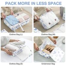 8 Set Travel Essentials, Suitcase Organizer Bags, Packing Cubes, Storage Bag, Travel Organizer Bags, Vacation Essentials, Travel Accessories, Cruise Essentials, Beach Essentials, Purse Essentials, School Supplies, Suitable For Organization And Storage - 藍色蝴蝶 - 查看 5