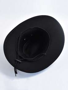 Western Cowboy Hat For Women Men Cow Head Decorate Fedoras Jazz Hat Street Cowboy Hat Cowgirl Hat Halloween - Coffee Brown - View 8