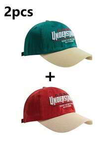 1pc Unisex/Couple/Parent- Oversized Duck Billed Cap, Embroidery Contrast Color Baseball Cap, Fashionable Sports Hat - Embroidered Baseball Cap - View 20