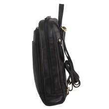 Stylish Rustic Women's Black Leather Backpack For Travel And Daily Use - Versatile Handbag With Comfortable Straps