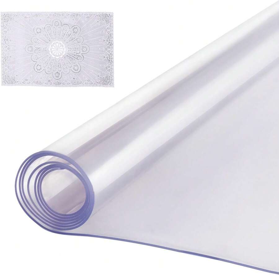 Plastic Table Cover, 42 X 72 Inch 2.0 Mm Thick Clear PVC Table Protector, Rectangle Desk Mat, Waterproof & Easy Cleaning Tablecloth, For Office, Dresser, Dining Room, Night Stand - Multicolor - View 1