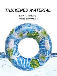 1pc Flamingo Pattern Oversized Thickened Swimming Ring With Handles, Adult Size, Anti-Rollover, Beginners Water Inflatable Floats Toy - Multicolor - View 1