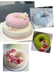 Silicone Mousse Cake Mold, Sunflower, Spiral, Pearl, St. Anne Flower Shaped Cake Mold, Baking Pastry Mold, French Dessert Cheesecake Round Non-Stick Cake Mold, Reusable And Washable Silicone Mold