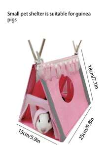 1pc Mini Pet Felt Tent House Suitable For Rabbits & Guinea Pigs Under 5lbs